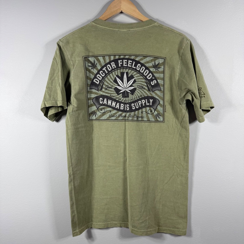 Crazy Shirts Doctor Feelgood's Cannabis Supply T-Shirt Green Size S - Picture 2 of 9